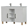 Flamingo White Floor Standing Cabinet & Ceramic Drop In Basin - 1200mm