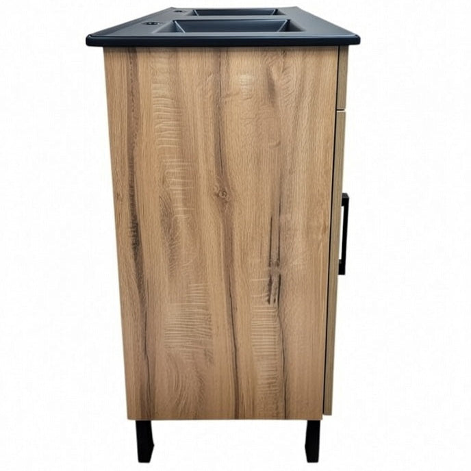 Flamingo Brown Vanity 2 Door Twin Sink