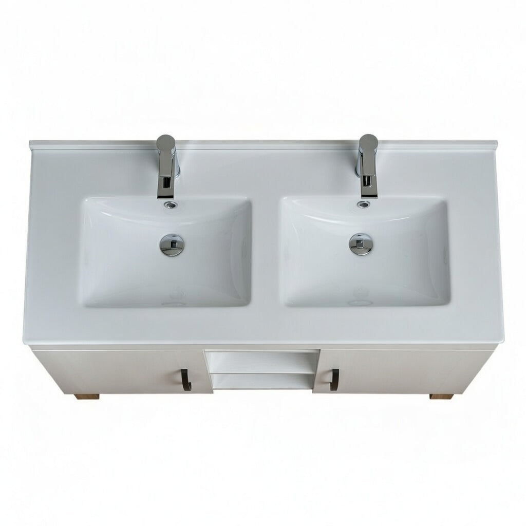 Flamingo White Floor Standing Cabinet & Ceramic Drop In Basin - 1200mm